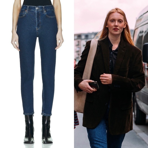 NWT‎ RE/DONE 90s High Waist Dark Wash Denim Straight Leg Ankle Cropped Jeans 26 - Picture 10 of 14